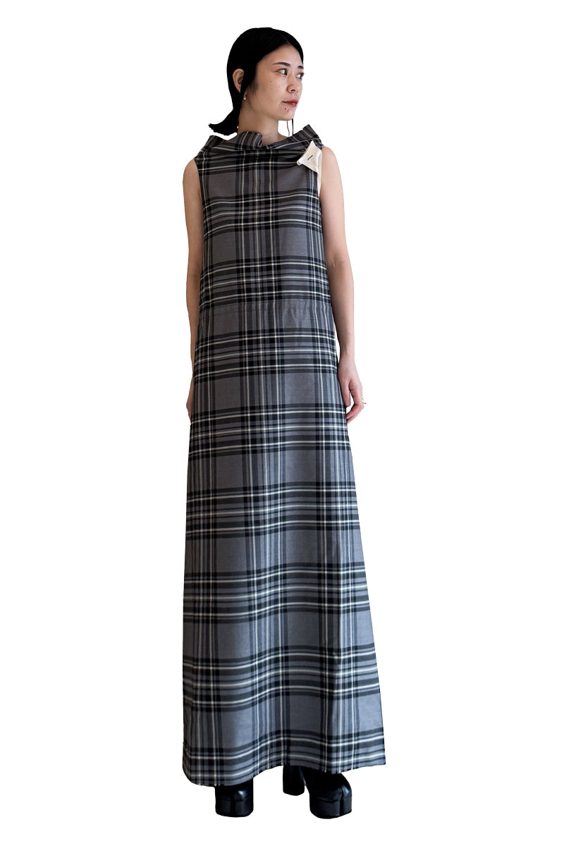PANEL DRESS WOOL TARTAN【25AW】
