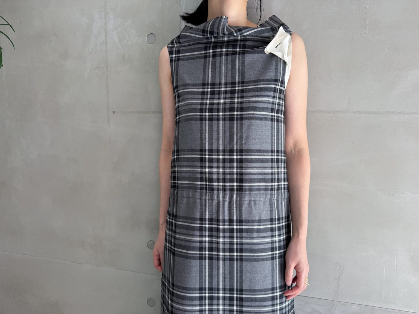 PANEL DRESS WOOL TARTAN【25AW】