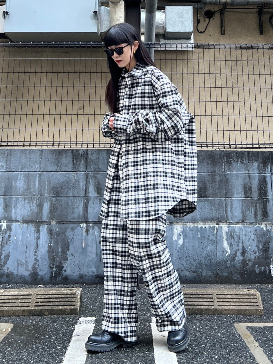 METALIZED WRINKLED PYJAMA SHIRT