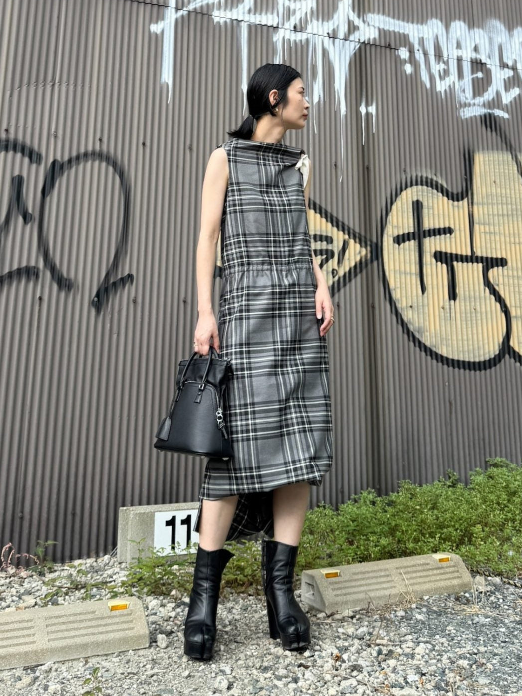 PANEL DRESS WOOL TARTAN【25AW】
