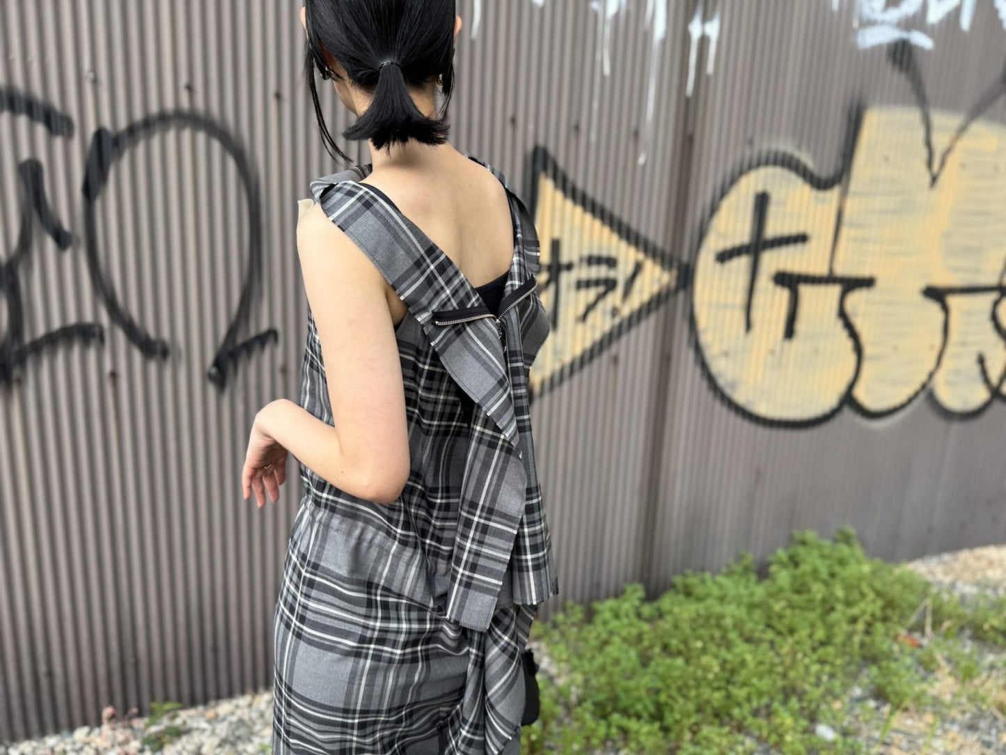 PANEL DRESS WOOL TARTAN【25AW】
