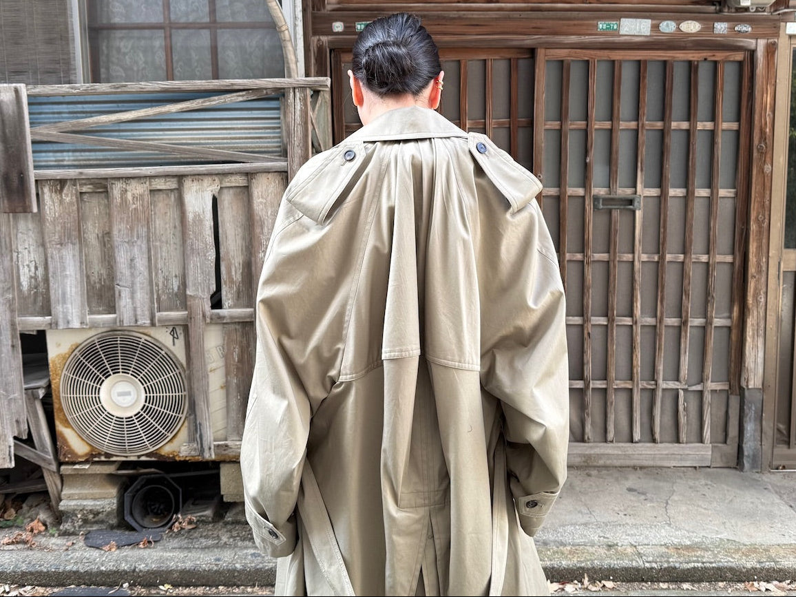 Draped Neck Midi Trench(UNISEX)