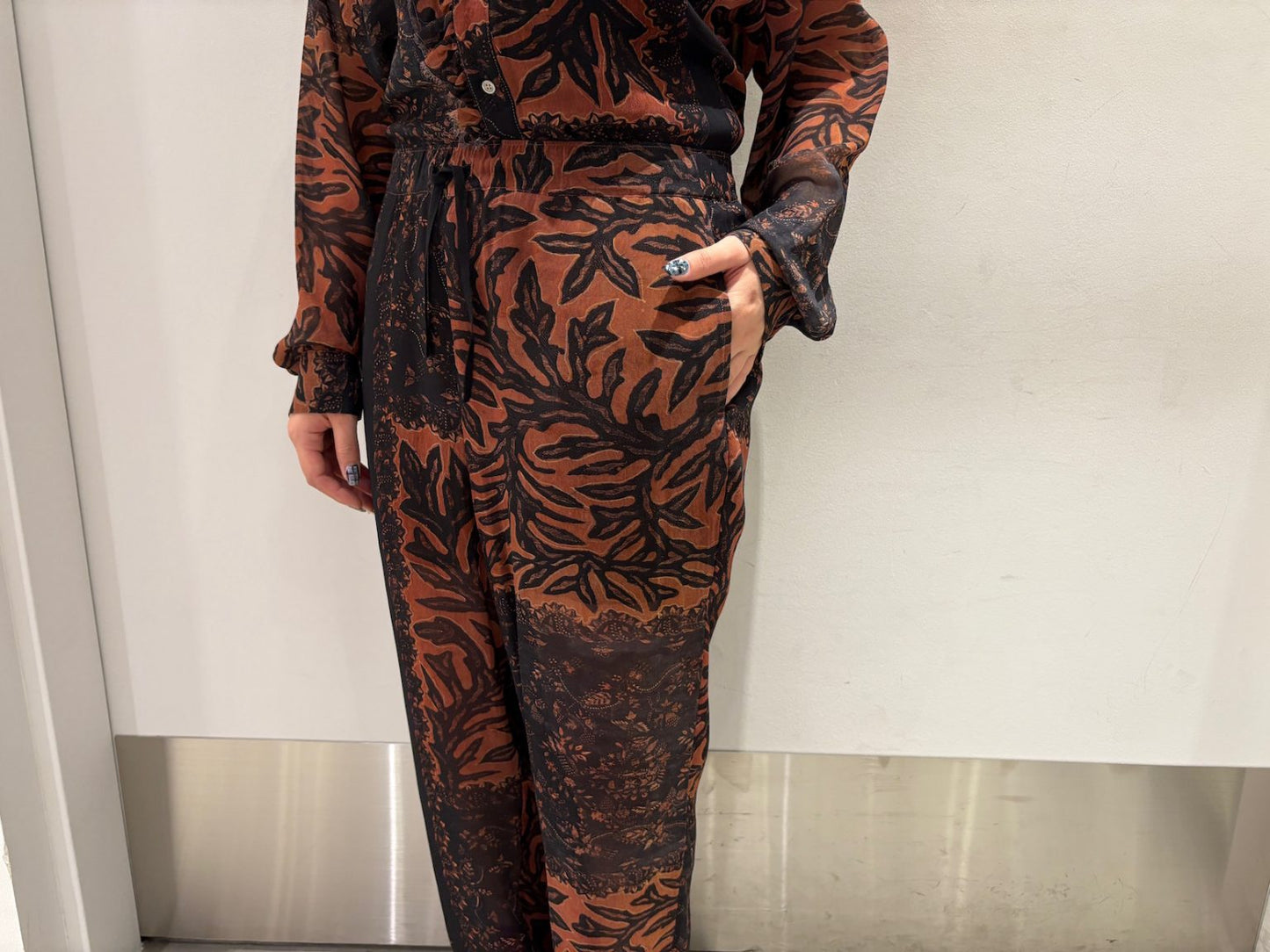 BOTANICAL PRINT EASY PANTS