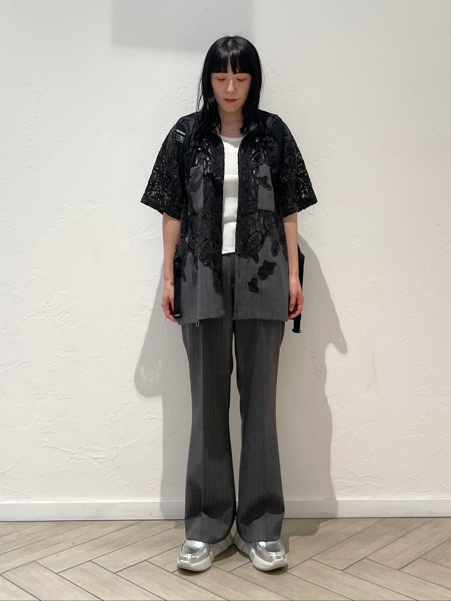 WOOL STRIPE TRO FOIL WESTERN SLACKS