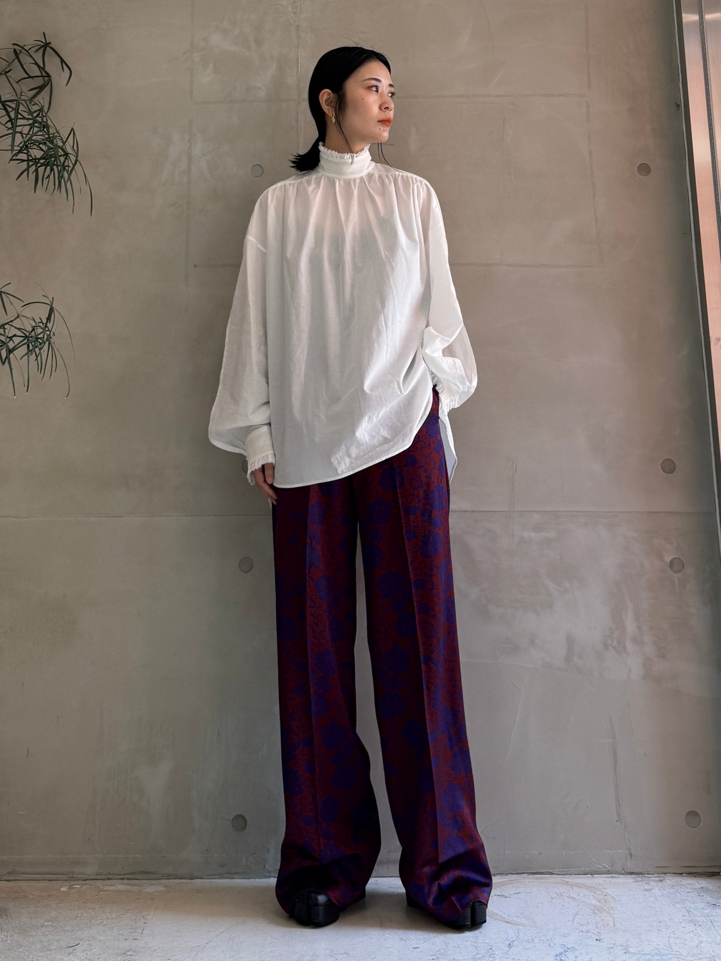 HIGH NECK LONG SLEEVE BLOUSE【25SS】