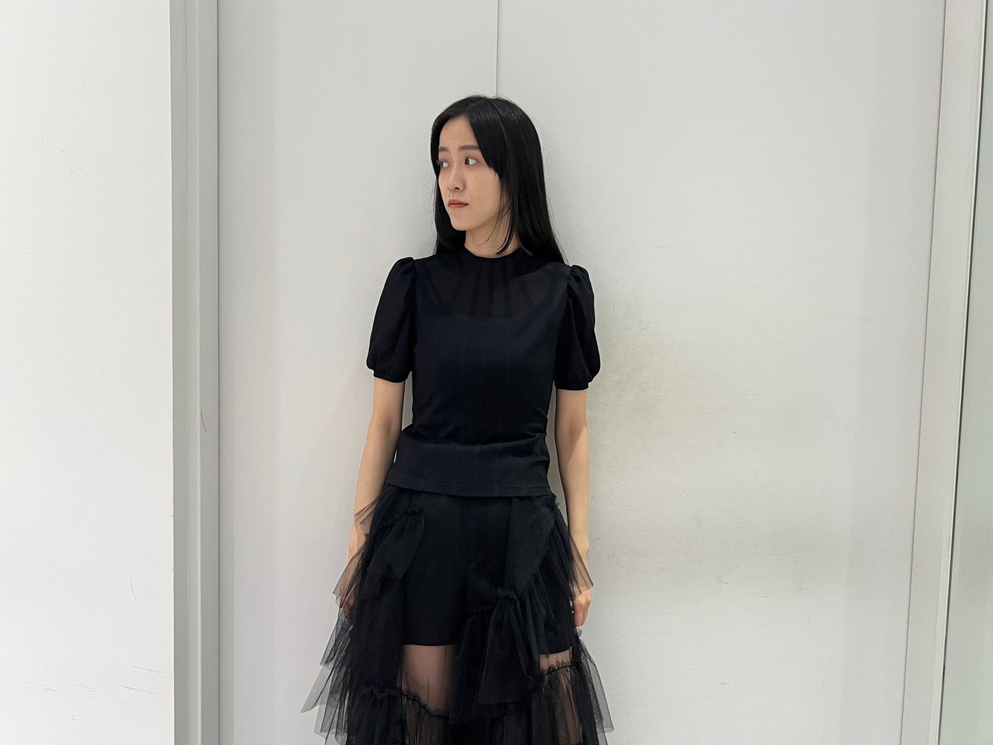 COTTON JERSEY PUFF SLEEVE T-SHIRT【25AW】