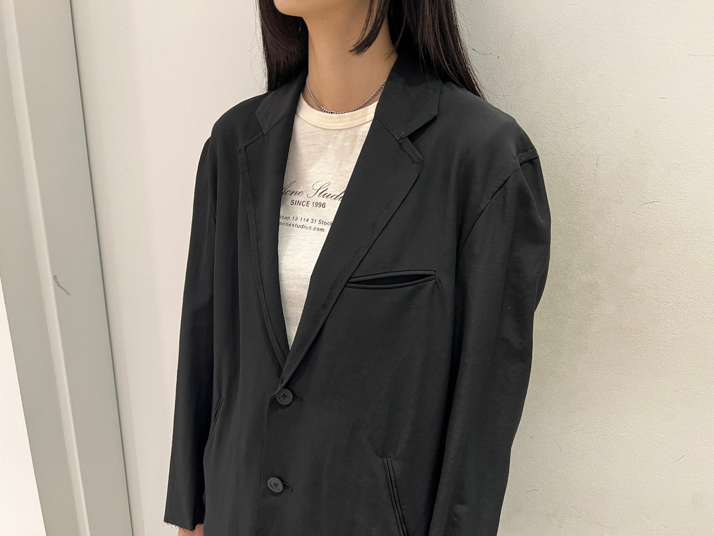WOOL RAYON TROPICAL BROKEN JACKET