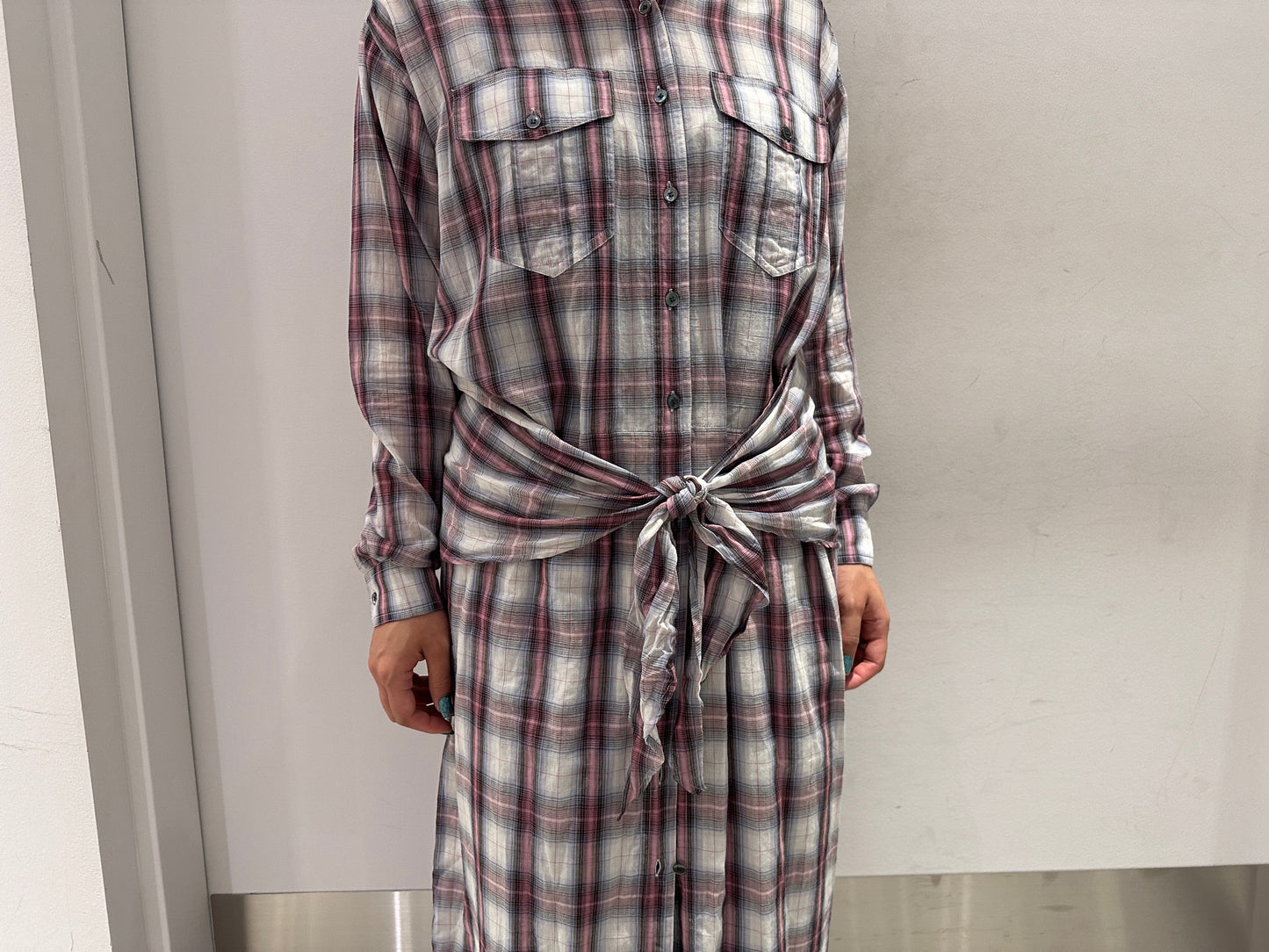 チェック柄ワンピース