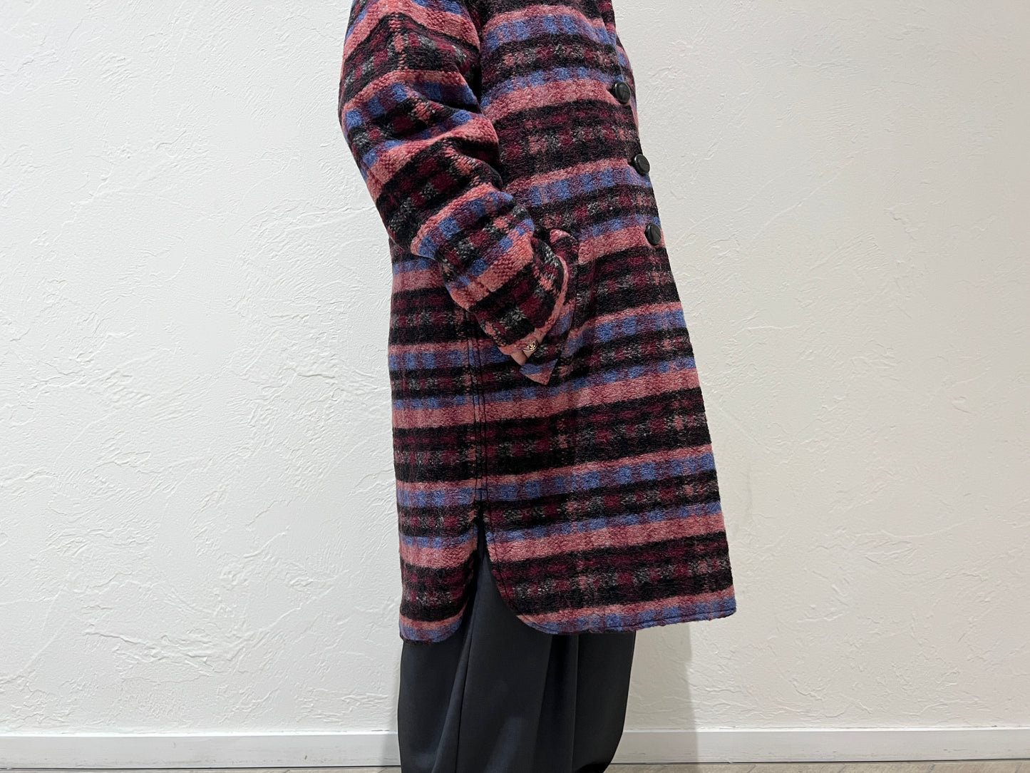 チェック柄コート