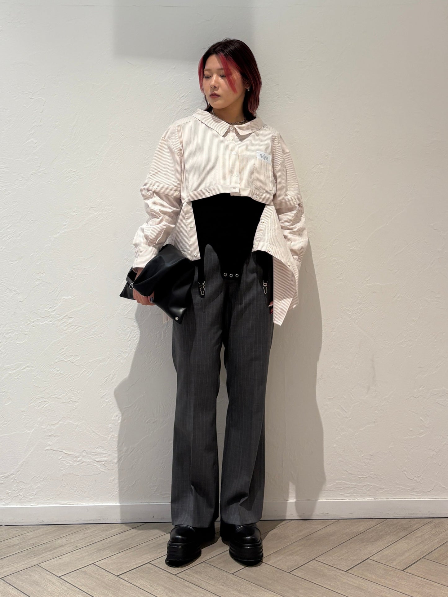 WOOL STRIPE TRO FOIL WESTERN SLACKS