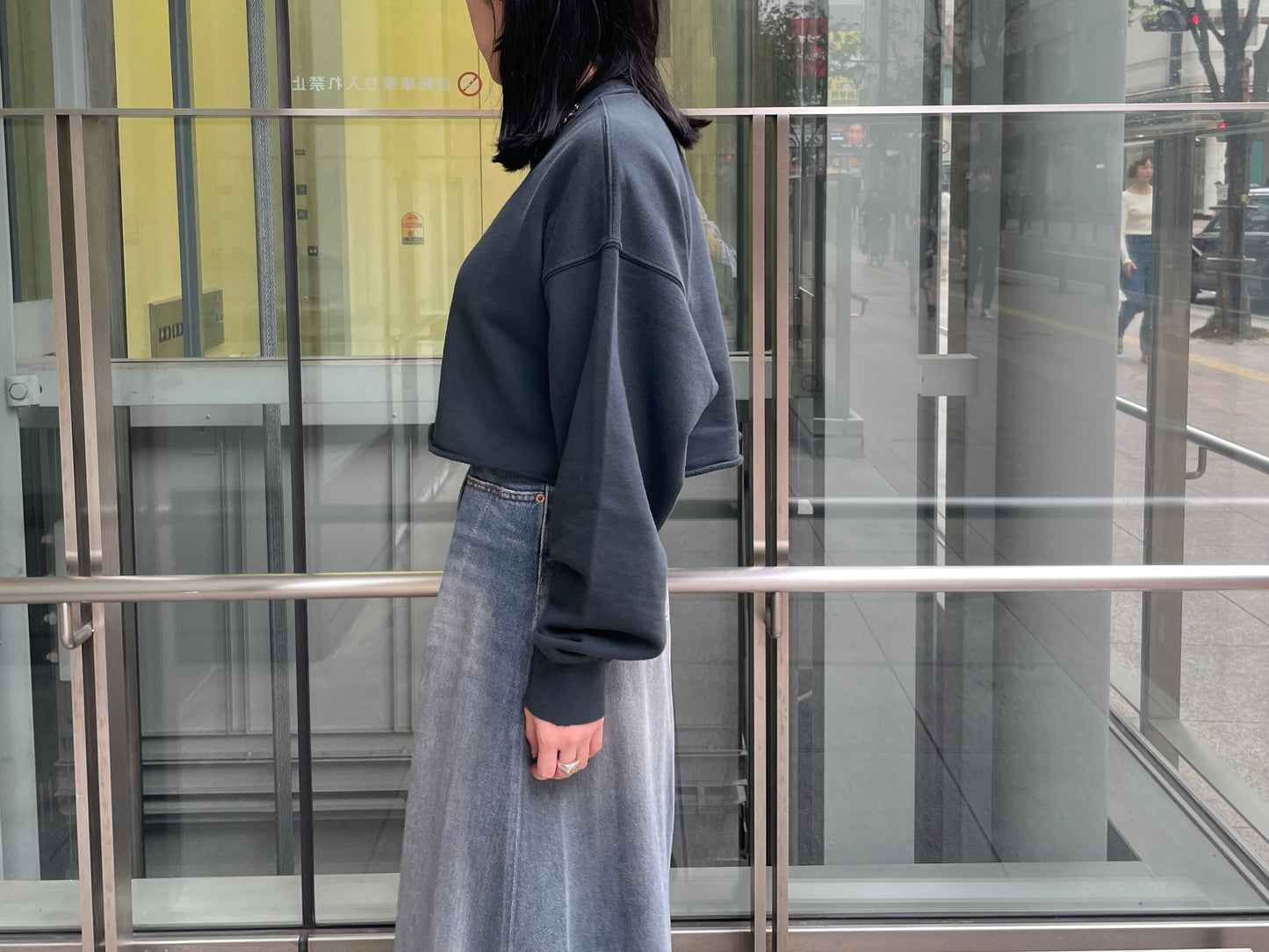 GOLDEN CROPPED CREWNECK SWEATSHIRT【25SS】