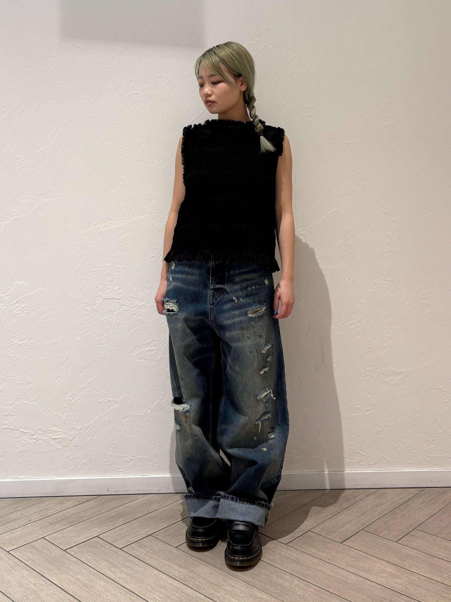 PLEATED SLEEVELESS TOP【25SS】