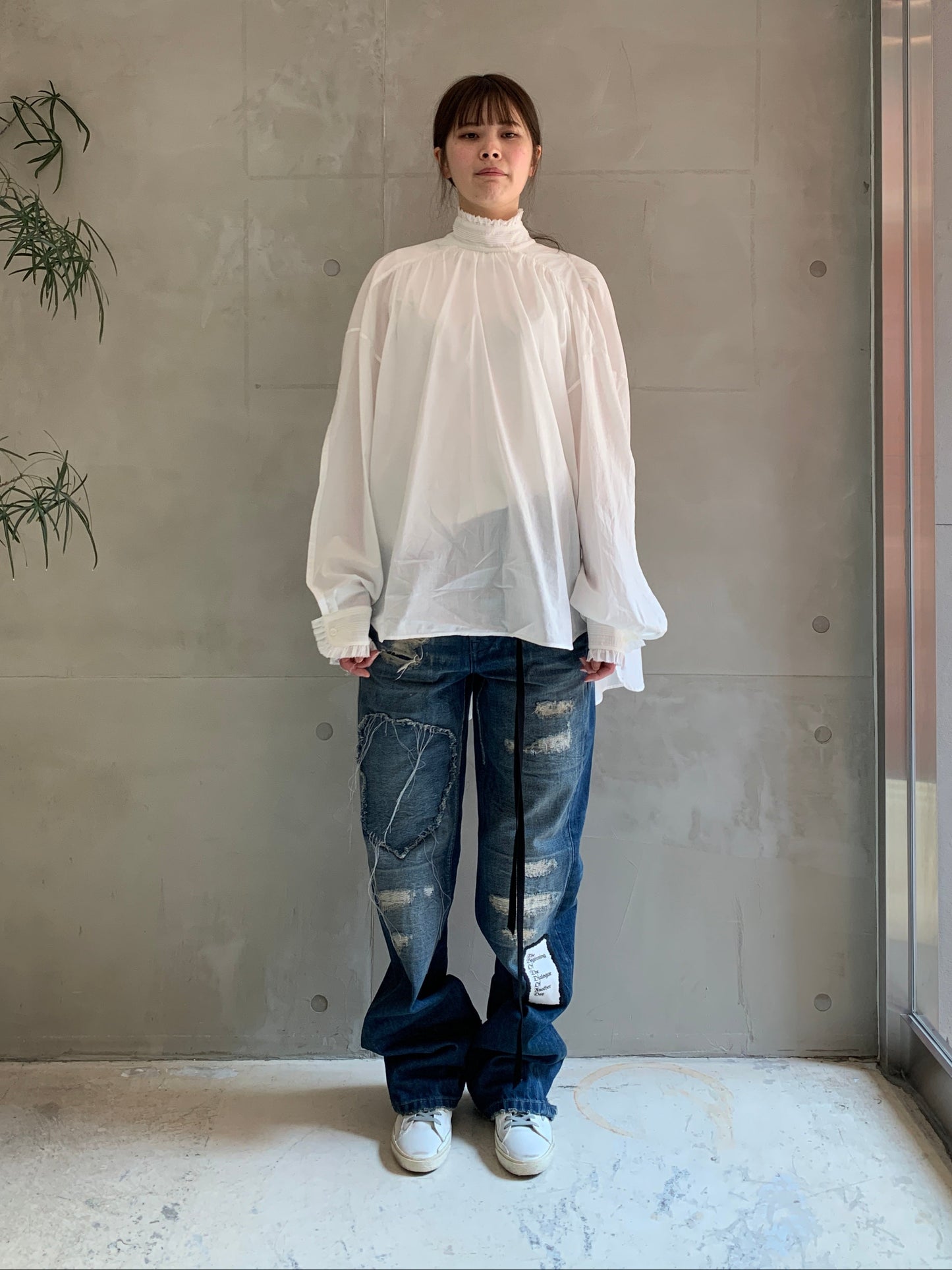 HIGH NECK LONG SLEEVE BLOUSE【25SS】
