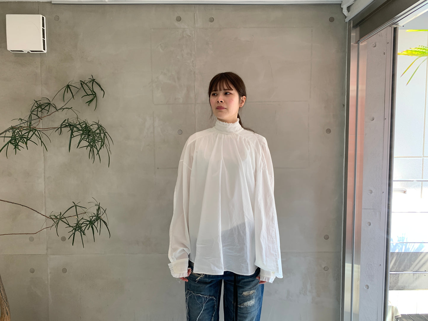 HIGH NECK LONG SLEEVE BLOUSE【25SS】
