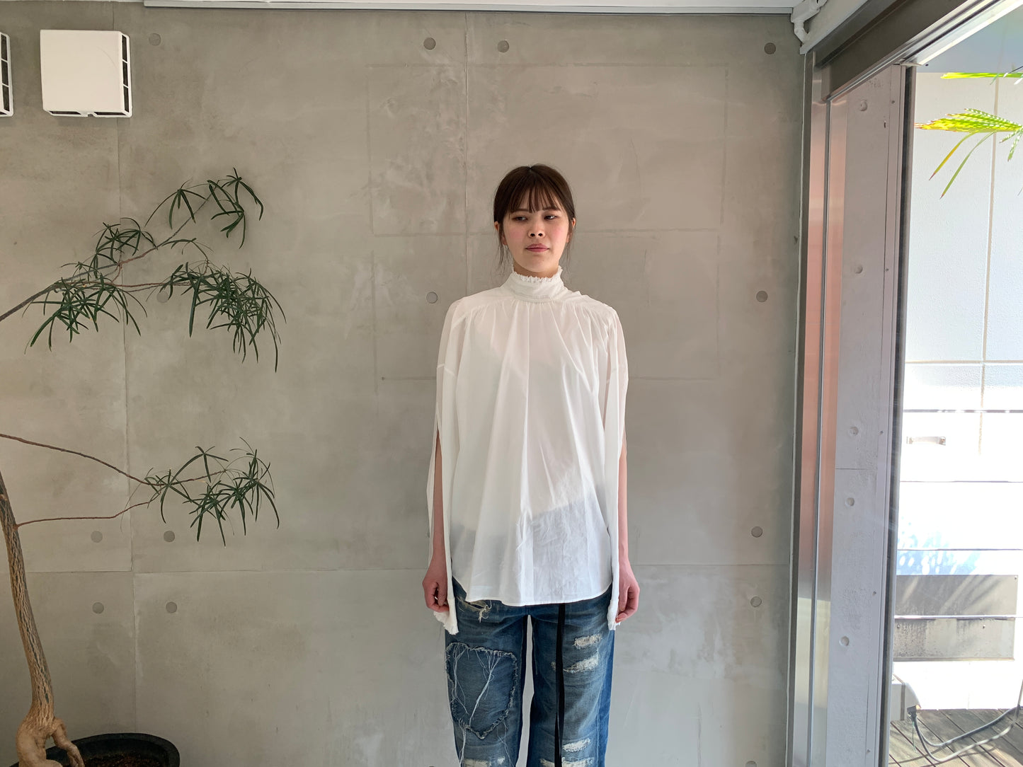 HIGH NECK LONG SLEEVE BLOUSE【25SS】