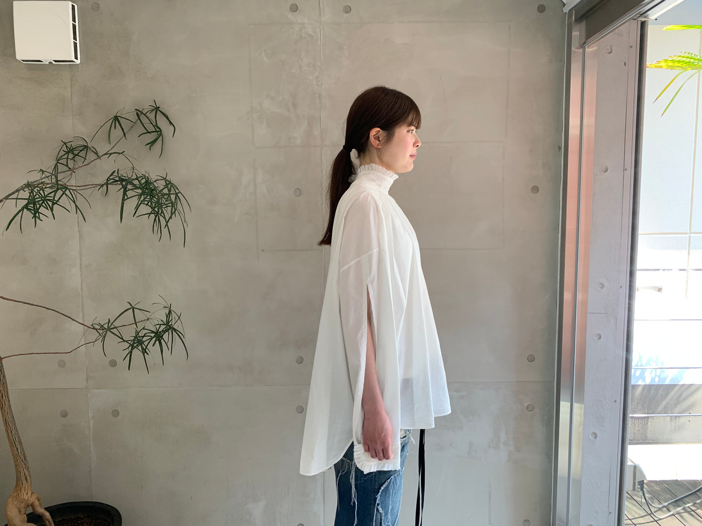 HIGH NECK LONG SLEEVE BLOUSE【25SS】