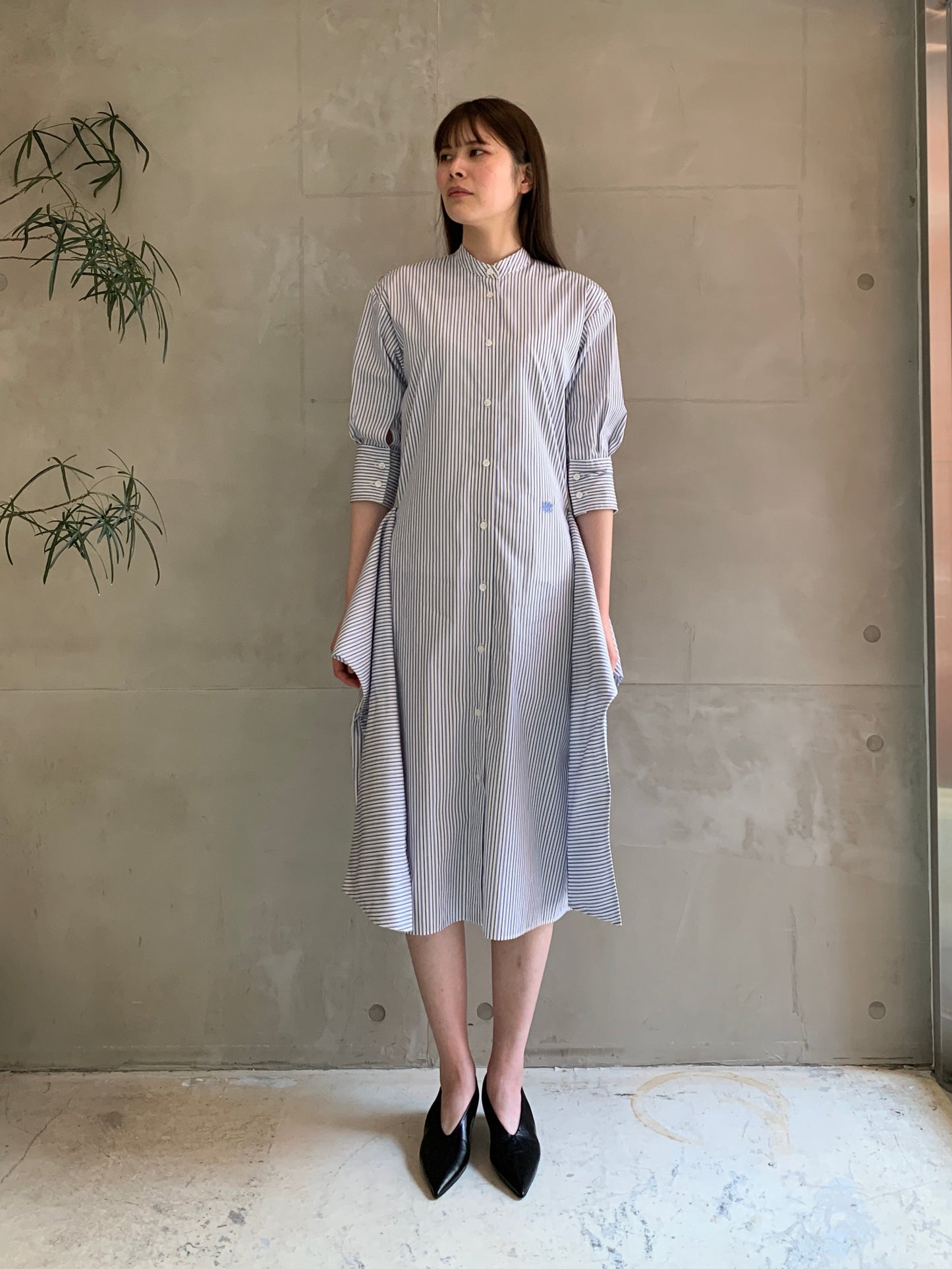 STRIPED WAIST TIE DRESS【25SS】