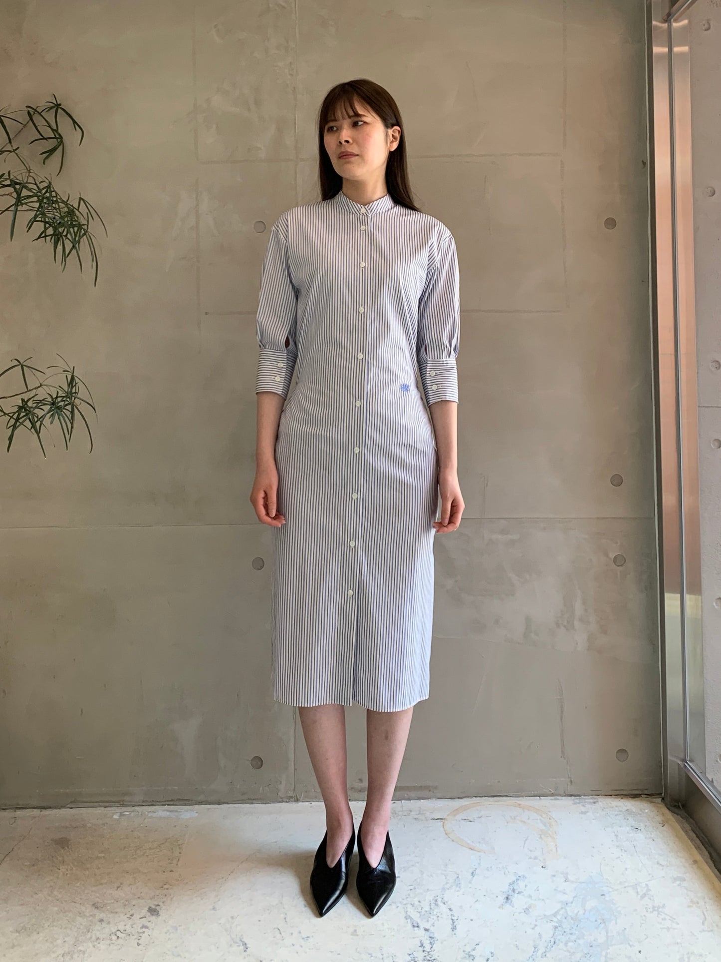 STRIPED WAIST TIE DRESS【25SS】