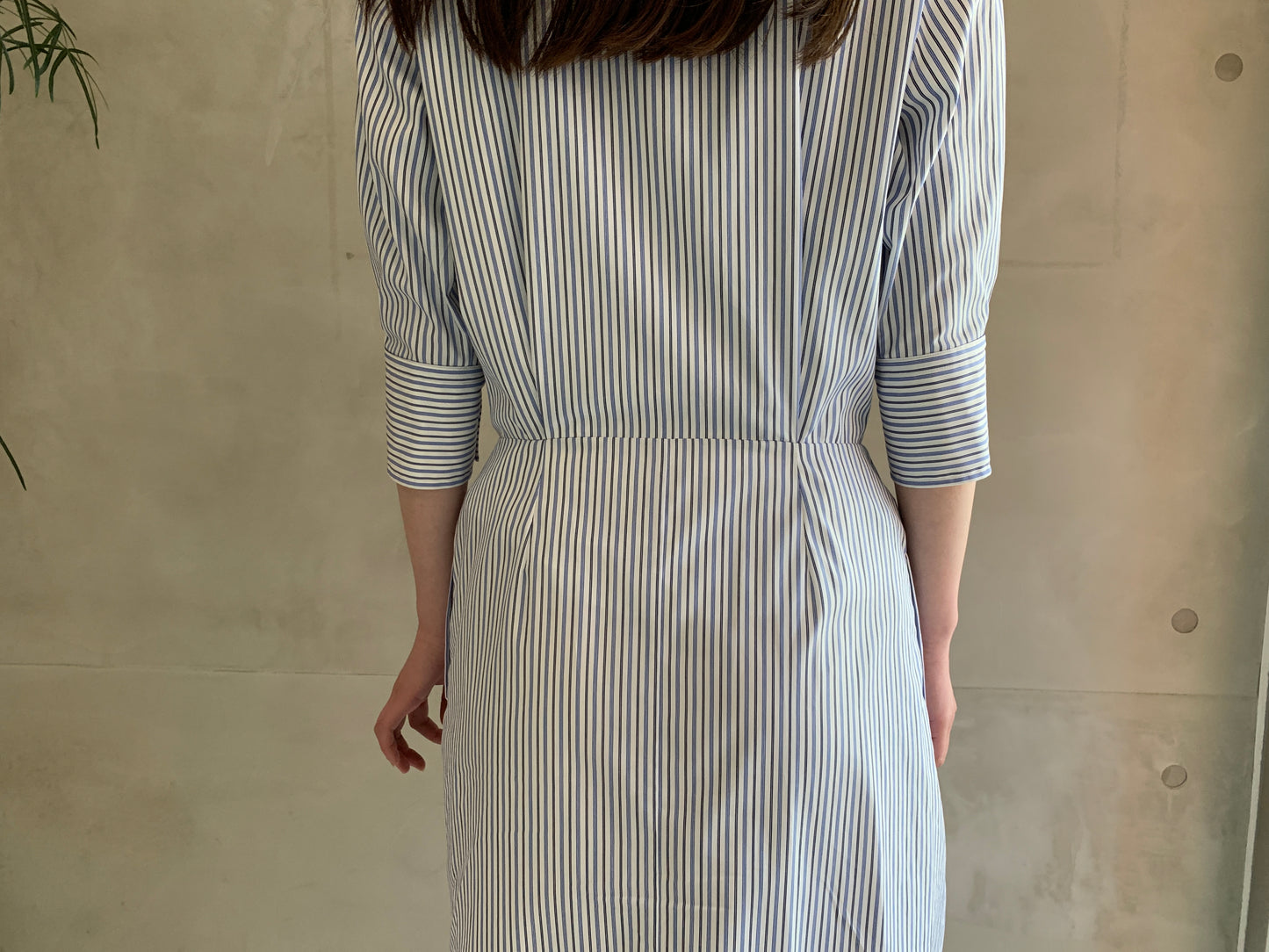 STRIPED WAIST TIE DRESS【25SS】