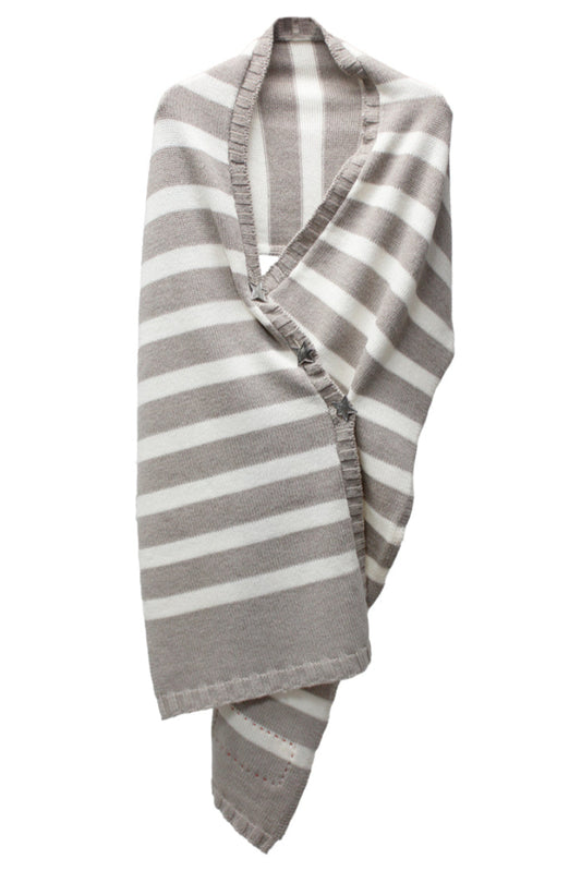 ウールボーダースターボタンストール