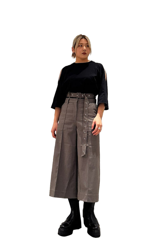 BELT DETAILED CULOTTE TROUSERS【24SS】