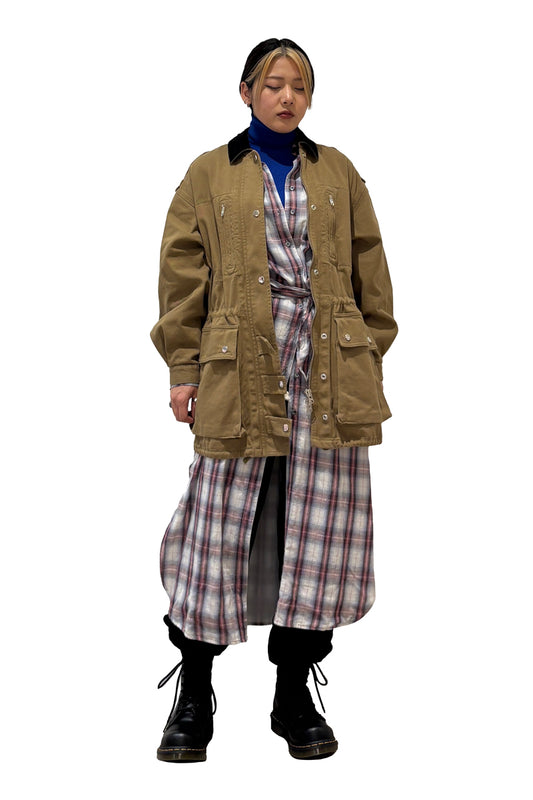 チェック柄ワンピース