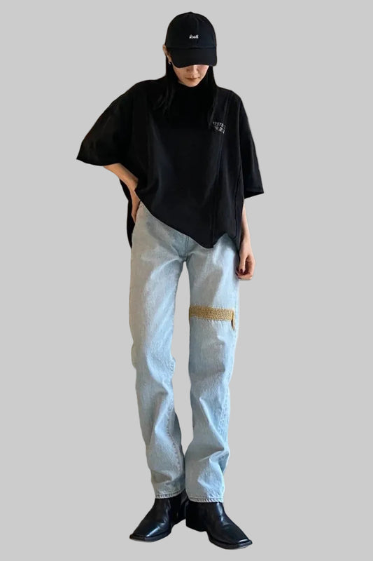 and yellow / GOLDチェーンデニムスリムパンツ
