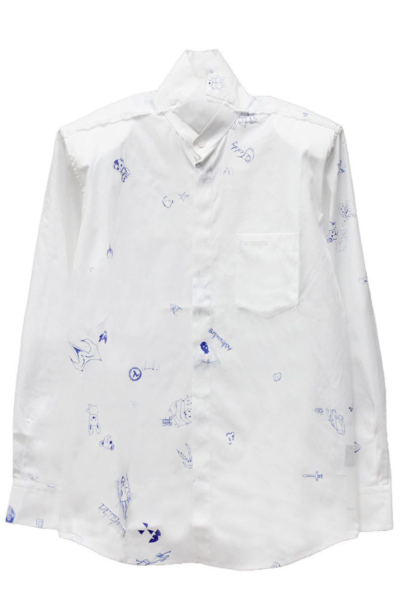 SCRIBBLED DOUBLE COLLARシャツ