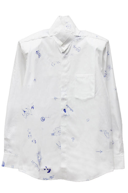 SCRIBBLED DOUBLE COLLARシャツ