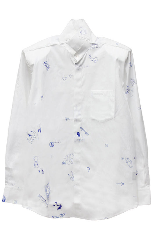 SCRIBBLED DOUBLE COLLARシャツ