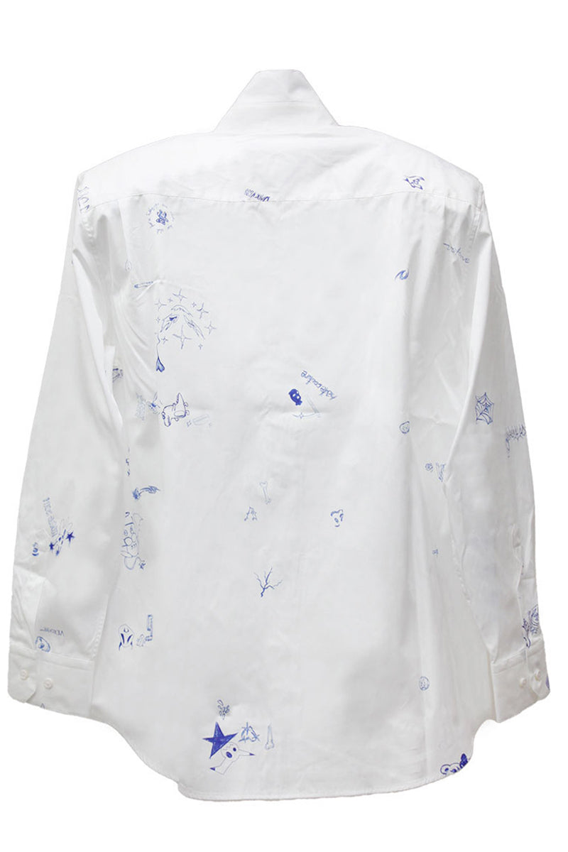 SCRIBBLED DOUBLE COLLARシャツ