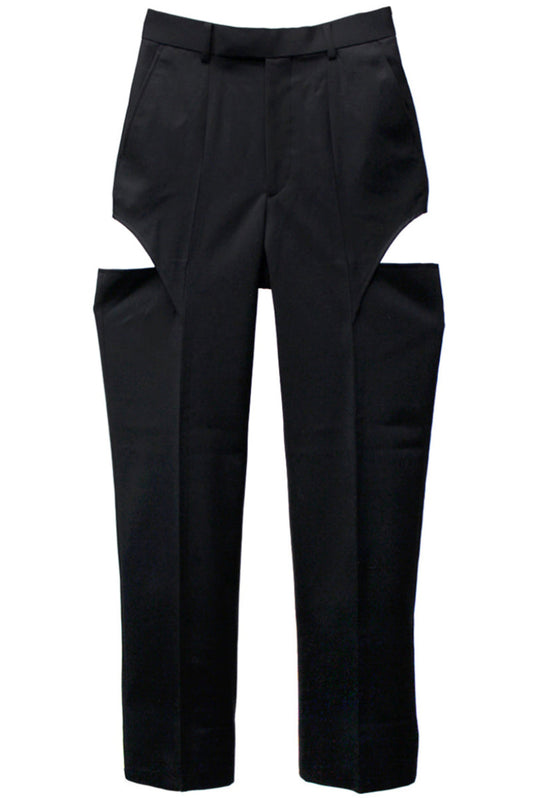 WOOL GABARDINE HOLLOWED OUT TROUSERS