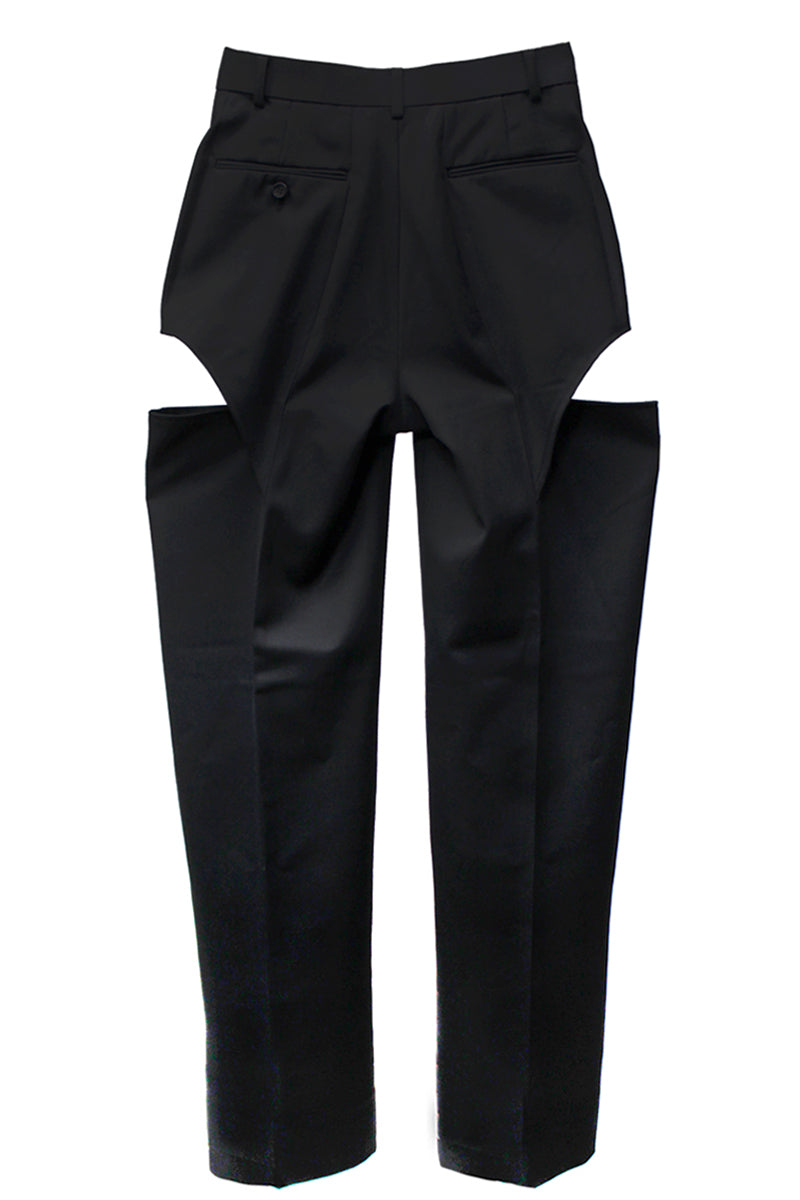 WOOL GABARDINE HOLLOWED OUT TROUSERS