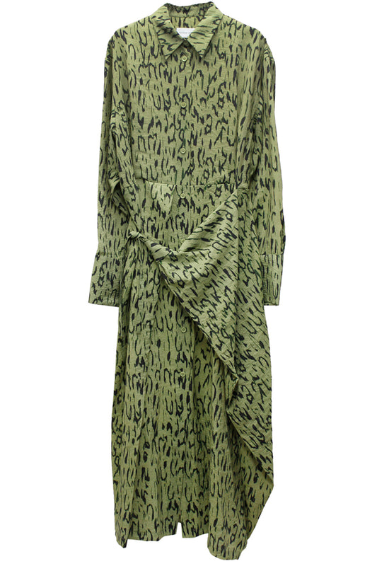 総柄シャツワンピース