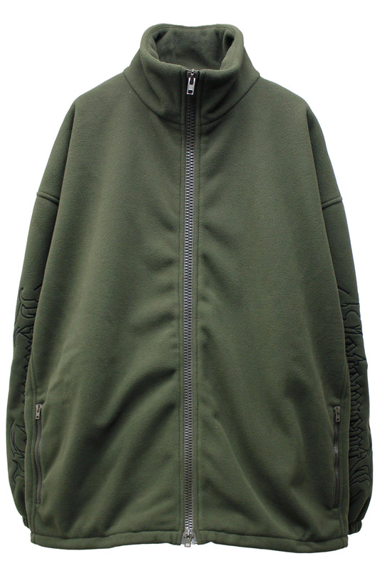 EMBROIDERED METAL LOGO FLEECE JACKET