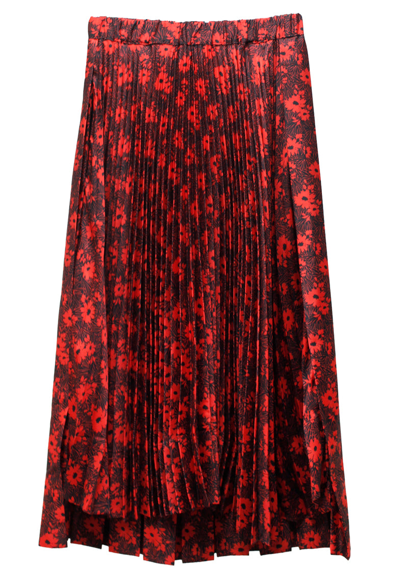 FLOWER PRINT PLEATED SKIRT【24AW】