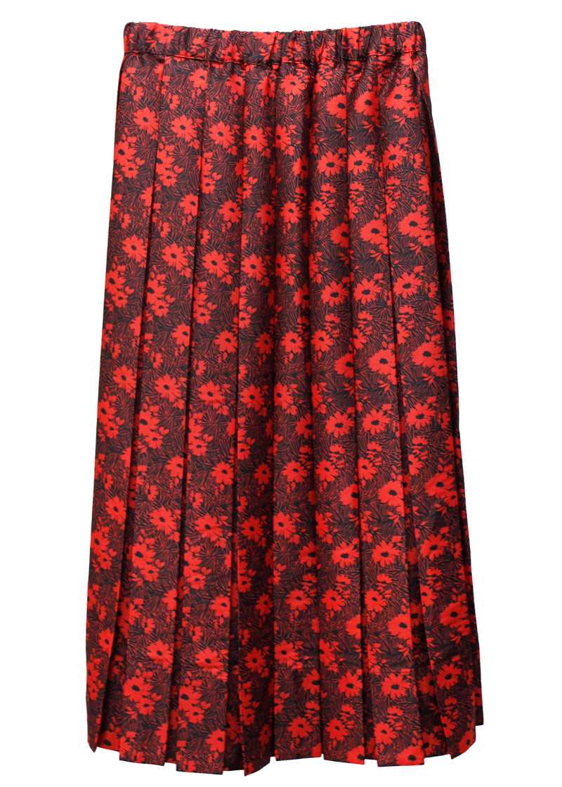 FLOWER PRINT PLEATED SKIRT【24AW】