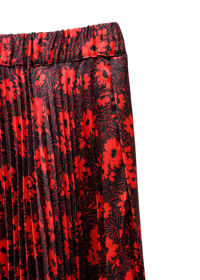 FLOWER PRINT PLEATED SKIRT【24AW】