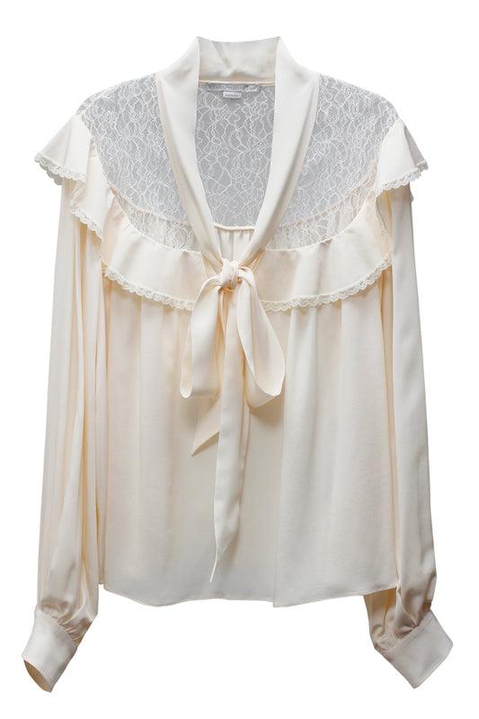 LACE RUFFLE TIE TOP