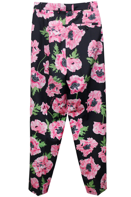 POPPY PRINT LOOSE TROUSERS