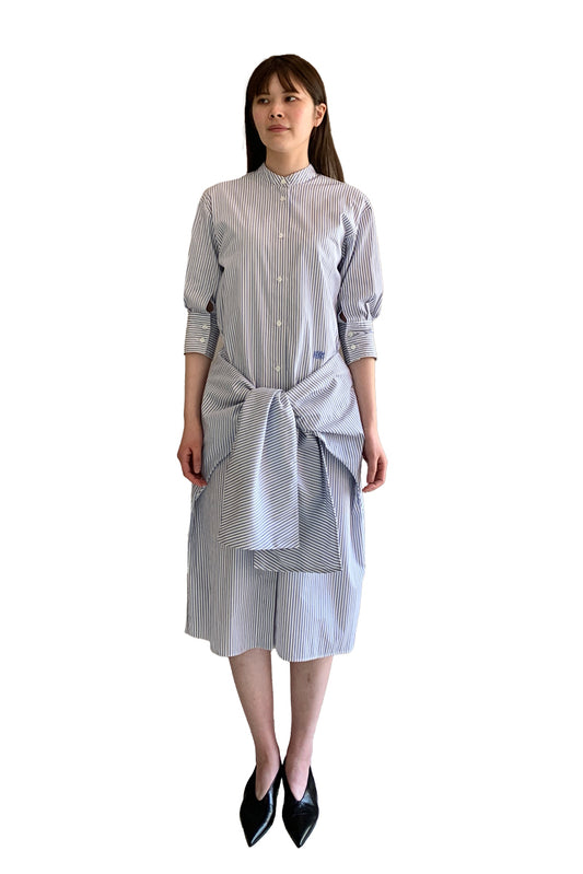 STRIPED WAIST TIE DRESS