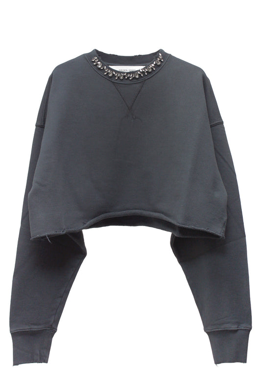 GOLDEN CROPPED CREWNECK SWEATSHIRT