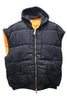LOGO BOMBER VEST WITH A HOOD