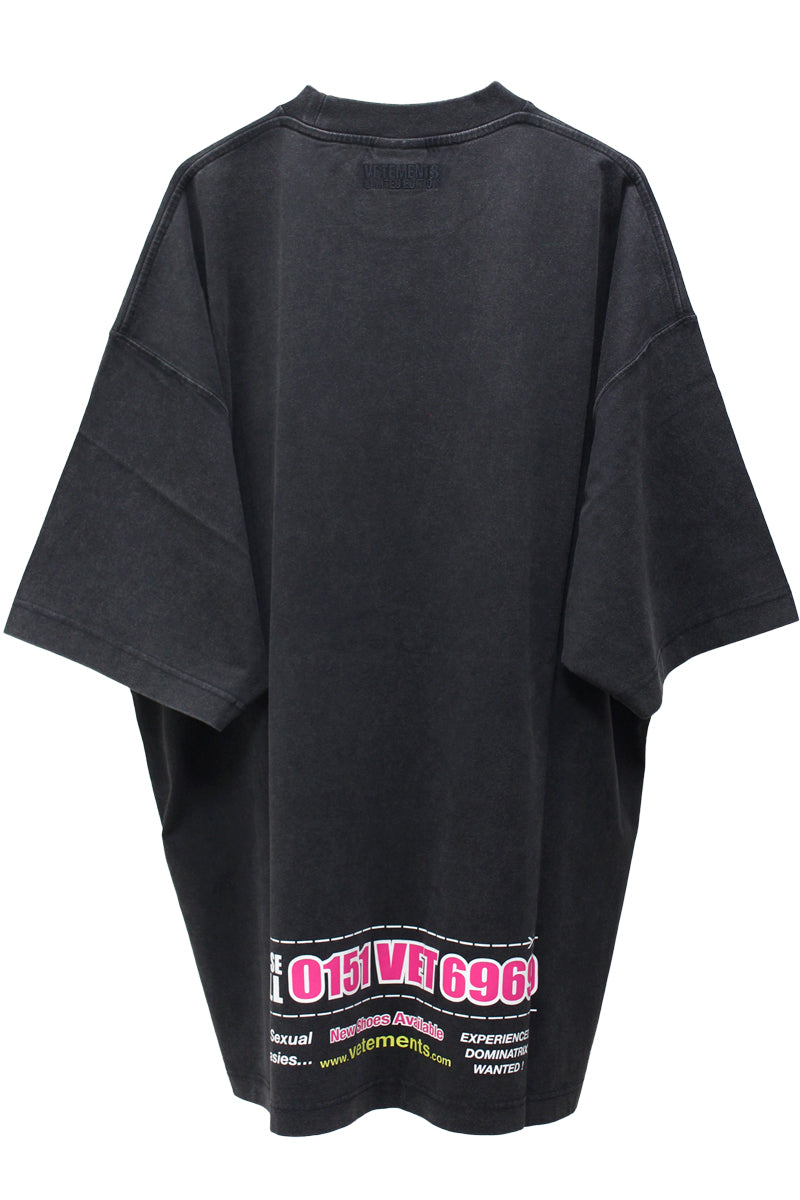 DOMINATRIX HOTLINE OVERSIZED T-SHIRT【25SS】