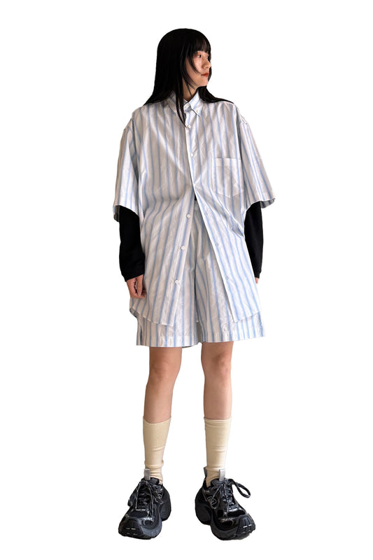 PINSTRIPE SHORTSLEEVE SHIRT【25SS】