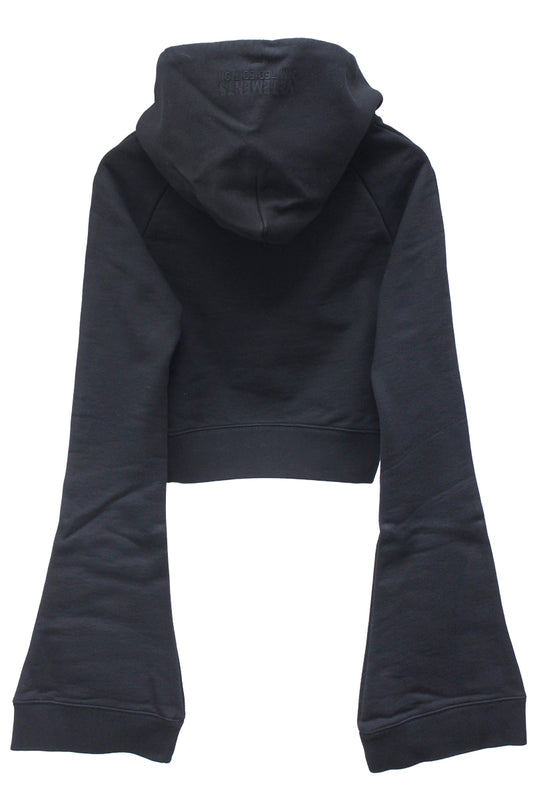 FLARED SLEEVE CROPPED HOODIE