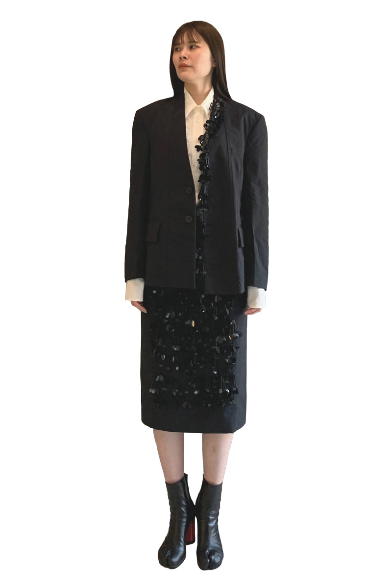 スパンコール刺繍付ミディスカート