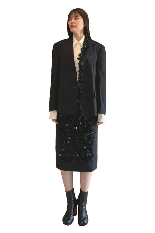 スパンコール刺繍付ミディスカート