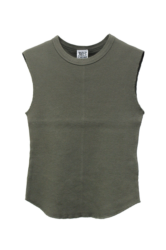 WAFFLE FABRIC SLEEVELESS TOP