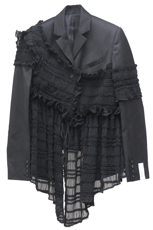 SMOCKING CONTRAST BLAZER